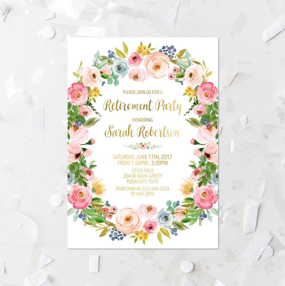 Printable Garden Retirement Party Invitations 9