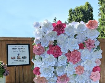 Giant Paper Flower Wall Wedding Backdrop Paper Flower Backdrop Event Background PhotoBooth Flower Wall Photo Booth Flower Installment