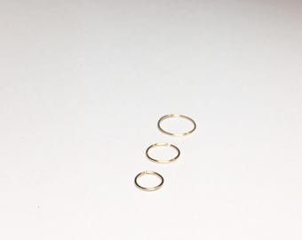 Small gold hoop earring, 14k gold nose ring, Hoop gold cartilage earring, gold septum piercing jewelry 6mm 22g gold tragus hoop 8mm 10mm 20g
