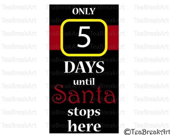Christmas countdown Digital Cutting Files SVG PNG EPS jpg Instant Download iron on heat transfer decal christmas design Santa Klaus 661C