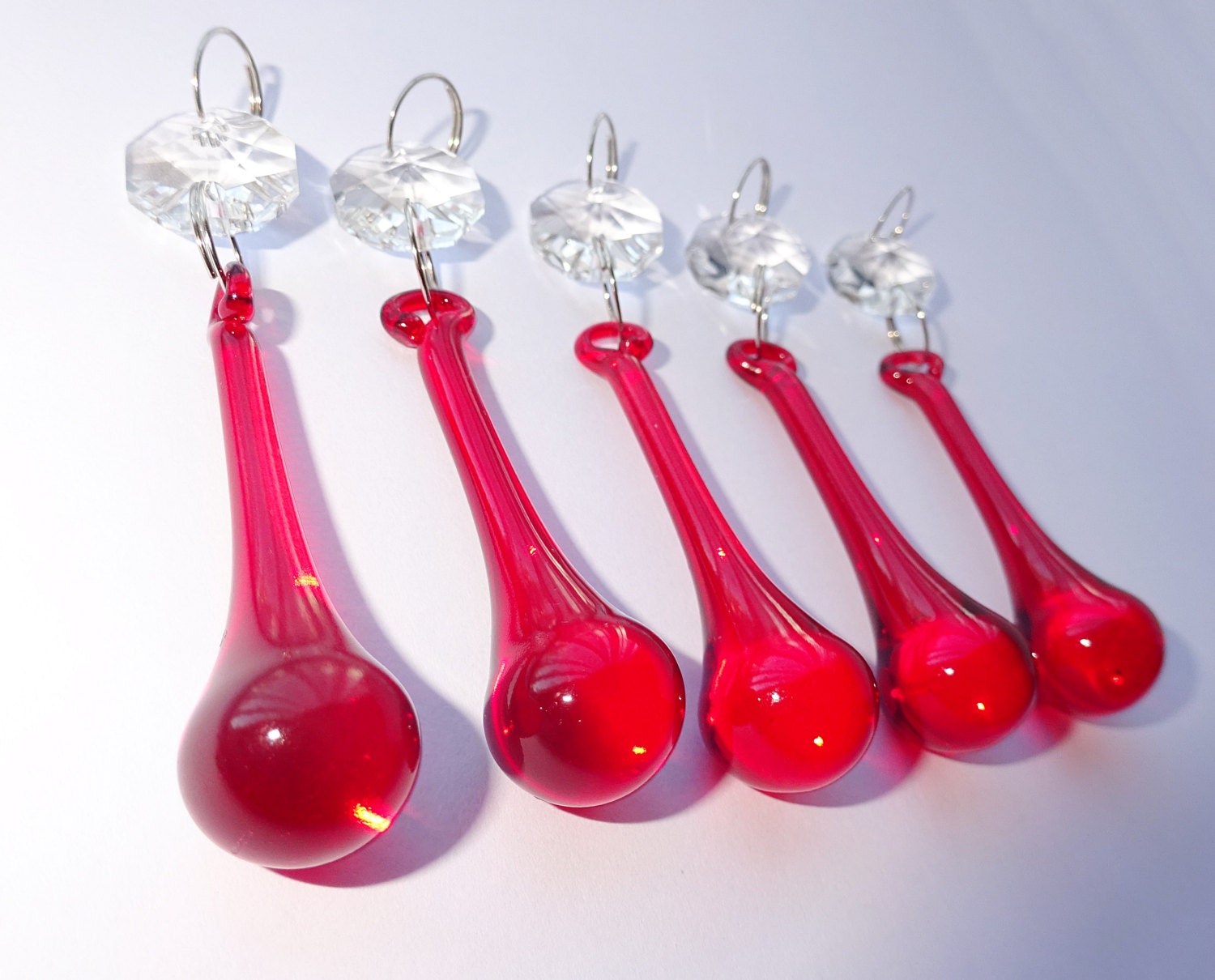 5 gocce di chiaretto rosso lampadario vetro di seearlights su etsy