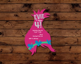 Printable Trolls Birthday Invitation - 5x7