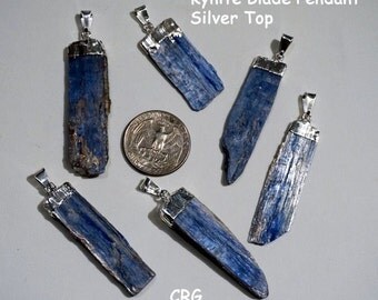Silver Plated Kyanite Blade Pendant (PT8BT)