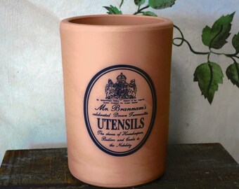 British Royal Crest Utensil Crock and Trivet