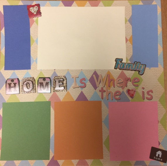 Scrapbooking: Home is Where the Heart is, 12x12 Premade Scrapbook Page