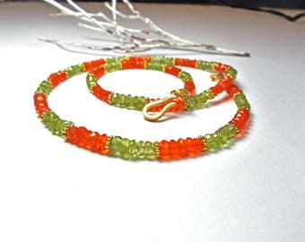 Carnelian Peridot necklace