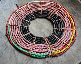 RARE POKOT tribal necklace beaded. Ethnographic young girls adornment. From East Africa. Bijoux ethniques