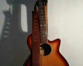 Vegetable tanned cow hide guitar strap