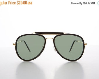 CYBER SALE Vintage Aviator Sunglasses with Cable by SunglassMuseum