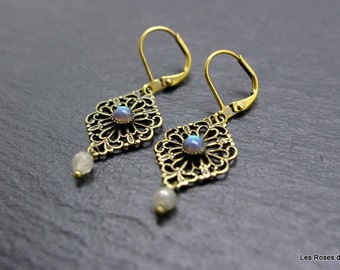Bronze art deco earrings