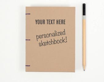 Graduation Gift, Personalized Notebook, Custom Sketchbook, Watercolor Journal, Craft Journal, Kraft, Personalized, Dot Grid, Lined, Graph