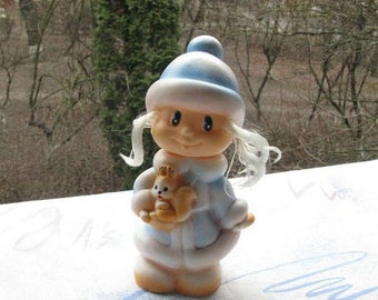 Vintage Doll with a Squirrel, Antique dolls, Vintage Baby Dolls, Old Rubber Dolls, Soviet Antique Dolls, Soviet Toy Doll, Colle