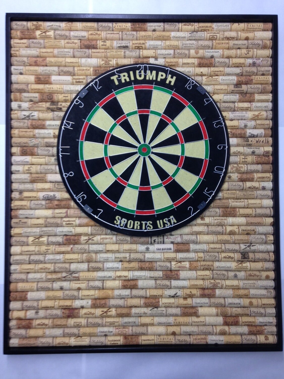 Handmade Wine Cork Dart Board.