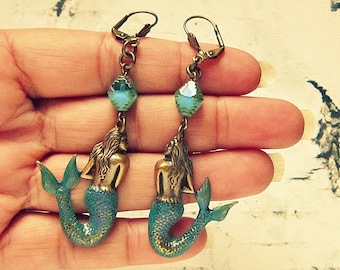 Mermaid Earrings, Mermaid Earings, Mermaid Jewlery, Mermaid Jewelry, Unique Gifts For Women, Gifts Under 25, Mermaid Accessories