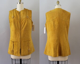 1970s Suede Vest / Vintage 70s Leather Top
