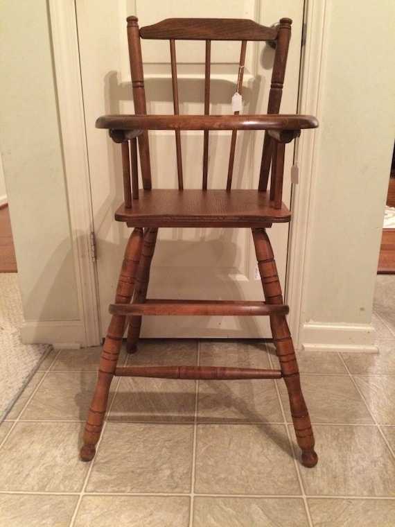 Vintage Wooden High Chair Jenny Lind Antique by TheKristKorner