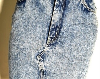 Denim Acid wash skirt/ Vintage acid wash skirt/ Vintage denim Skirt