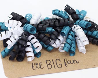 Philadelphia Eagles Baby Girl Hair Bows - Dark Green Teal Black White Set of Infant Hair Clips - Korker Hair Bow Clips for Babies Toddlers