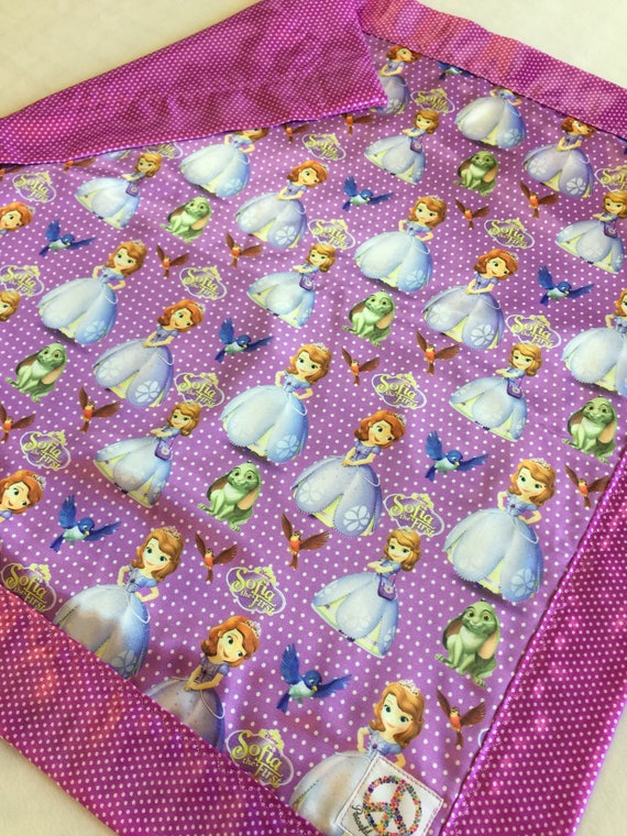 Disney Sofia the first. Baby blanket, Silky blanket, Stroller blanket, Lovey, silky, Homemade.
