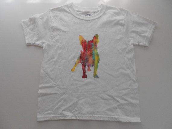 SALE As-Is Watercolor French Bulldog Kid T-shirt Size Small