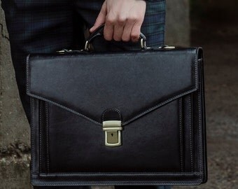 Business Bag, Leather Briefcase, Leather Laptop Bag, Mens Briefcase, Leather Satchel, Leather Shoulder Bag, Leather Messenger Bag- The Magus