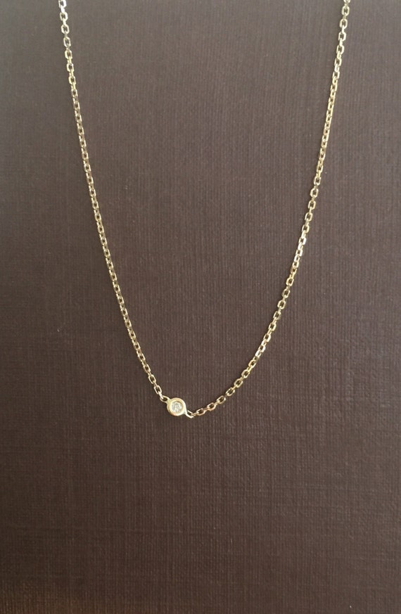 Special 14k solid gold and natural white diamond necklace