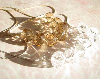 Elegant necklace Crystal necklace White necklace Beige necklace Simple necklace Wedding necklace Bridesmaid necklace Fashion necklace Gift