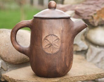 Anniversary gift Teapot Pottery tea pot Seed of life Golden pottery Ceramic teapot Tea set Hostess gift Best friend gift Housewarming gift