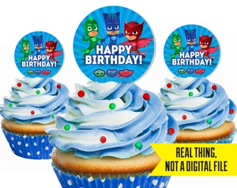 PJ Mask Cupcake Topper - PJ Masks Birthday - PJ Masks