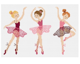 Ballet Girls - Durene J Cross Stitch Pattern - DJXS2205