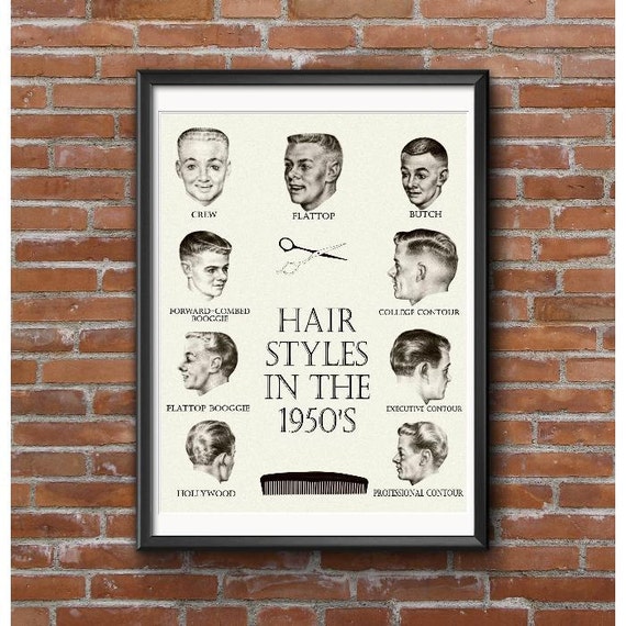 Hair Styles in the 1950s Poster Crew Cut Flattop Butch