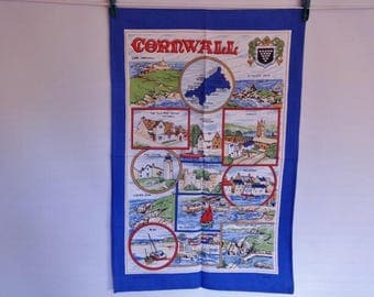 Vintage Vista Cotton tea towel Cornwall