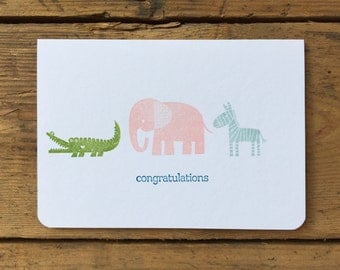 Baby card 'Congratulations' | New baby card | Handmade baby card | Congratulations baby | Congratulations baby card