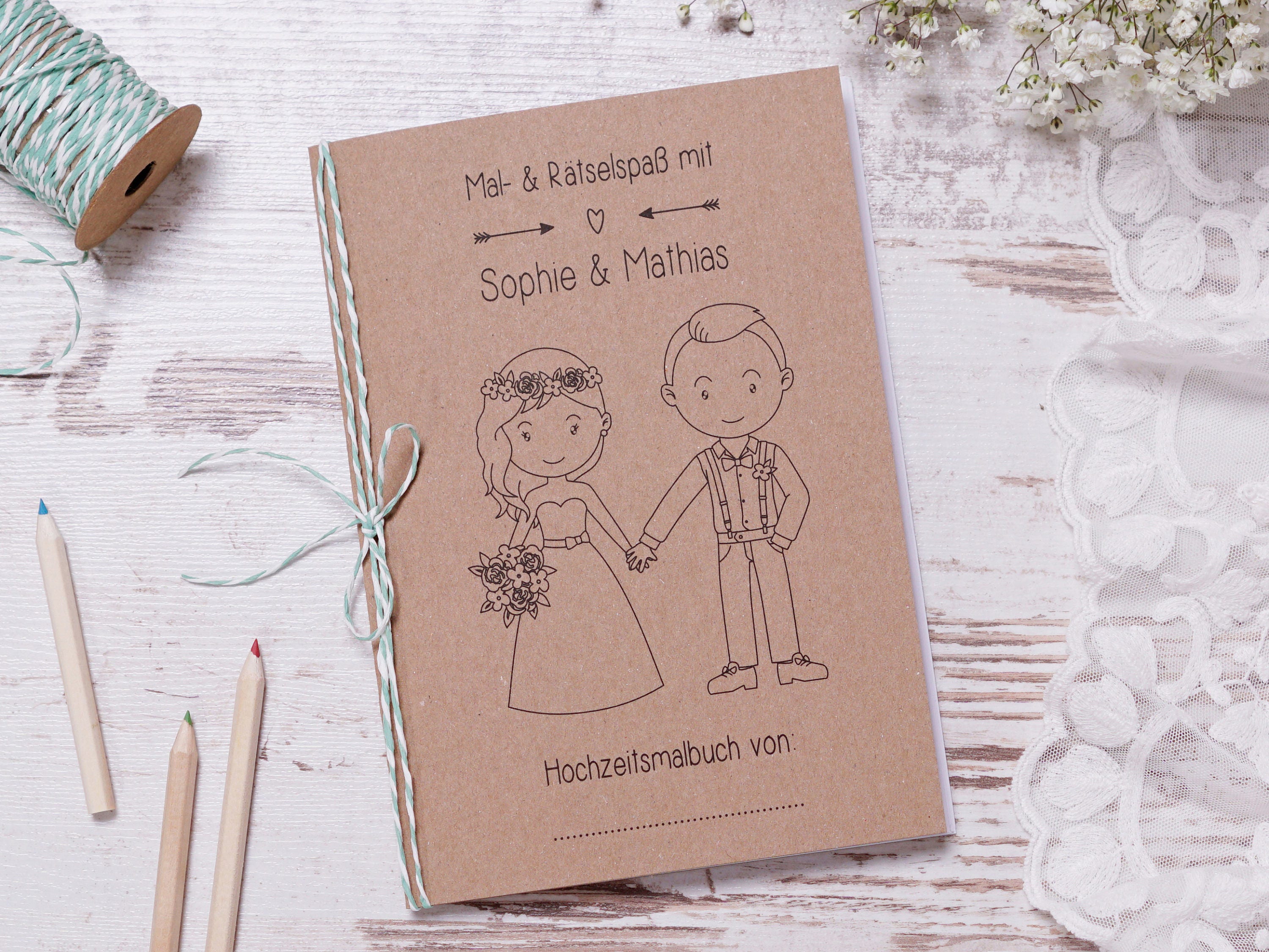Malbuch für Kinder auf Hochzeit