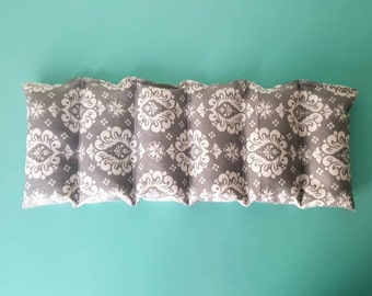 Rice bag / Gray fleur-de-lis /rice heating pad/ pain relief / heat cold therapy pack / relaxation/microwavable / ice pack / heat pad
