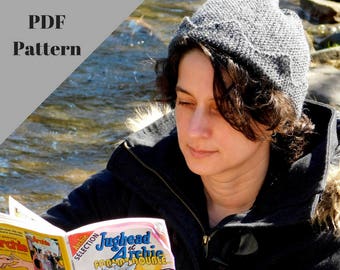 Jughead hat PDF pattern. Knitting pattern. Easy level. Crown hat. Jughead beanie.