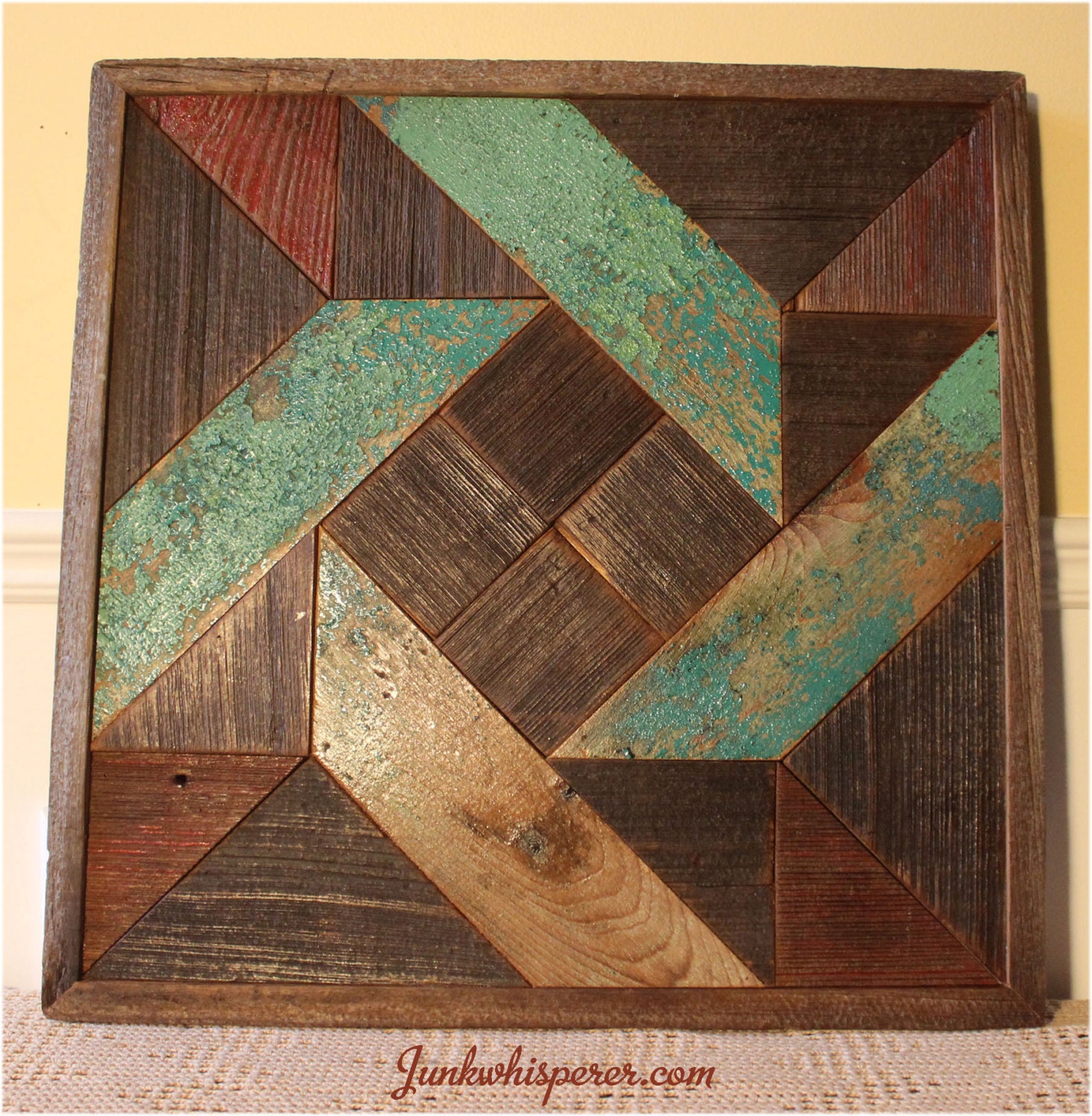 Pinwheel Quilt Wood Wall Art Wooden Wall Hanging Wood Rustic