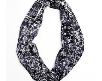 Harry Potter Scarf Hogwarts Maps - Classic Black
