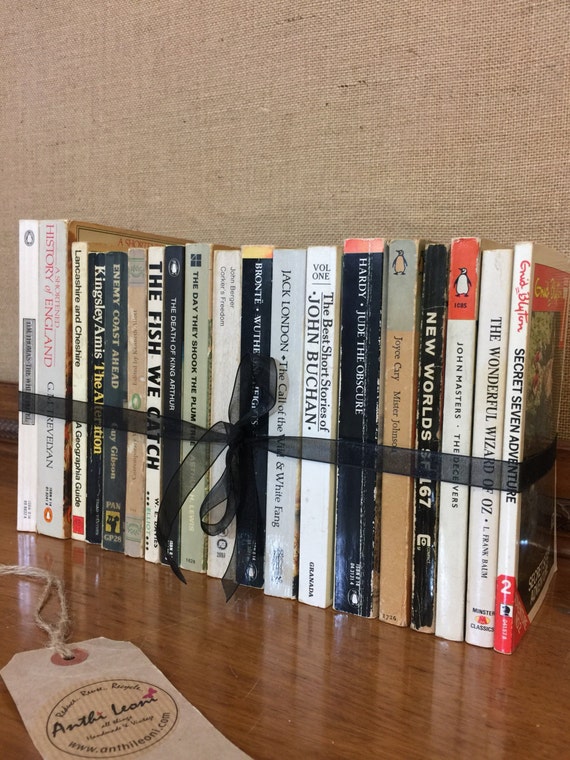 Foot Long Paperback Vintage Book Collection - Instant Book Stack - Interior Design Shelf Staging - Neutral Home Decor - Sourced Books