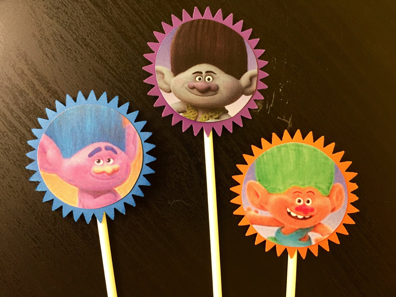 Trolls Cupcake Toppers 8 Trolls Birthday Party trolls cake