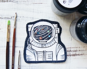 Astronaut Patches Space Patch Iron on Patches for Jackets Adventure Patches Space Explorer Funny Back patches Embroidered Appliques