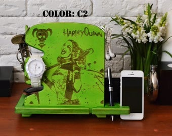 Harley Quinn Print Docking Station Suicide squad DC comics harley quinn home decor harley harley quinn design harley quinn wood sign gift