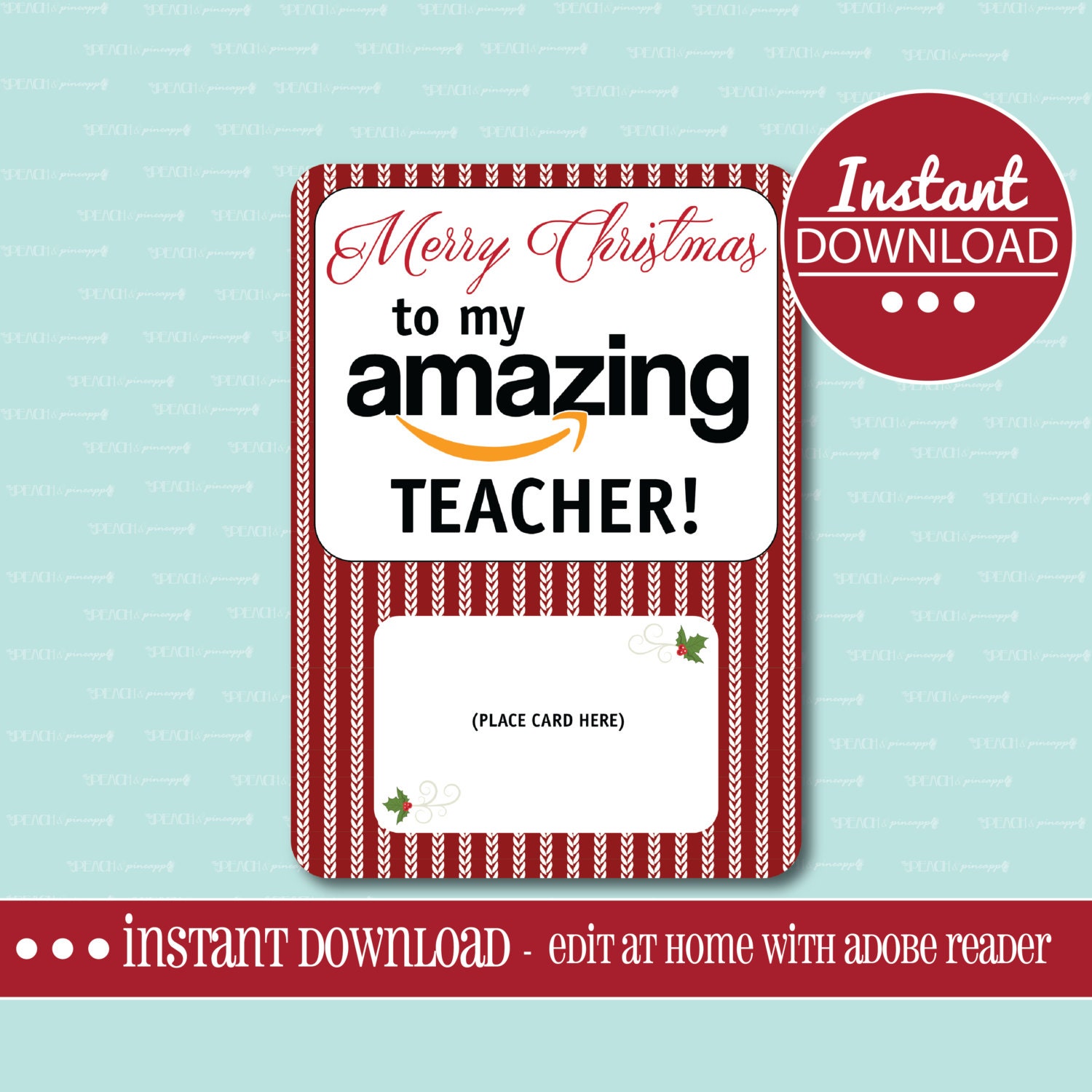 Amazon GIFT CARD HOLDER Printable Editable Gift Card