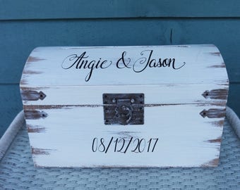 Card Box for Wedding, Wedding Card Box, Rustic Card Box, Spring Wedding Box, Rustic Card Trunk, Custom Card Box, Keepsake Box, Card Box