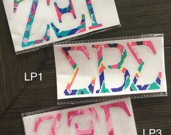 Greek letters decal, Sorority decal, fraternity decal, greek decal,monogram decal, laptop decal, car decal