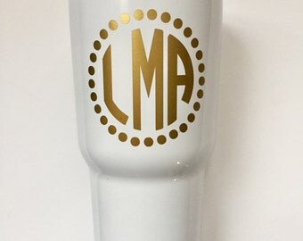 Monogram Decal | Car Monogram | Monogram Sticker | Vinyl Decal | Adhesive Decal | Yeti Sticker | Yeti Decal