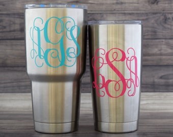 Yeti Decal - Yeti Monogram - Rtic Decal - Rtic Monogram - Yeti Cup Decal - Yeti Vine Monogram - Rtic Vine Monogram - Yeti Script Monogram