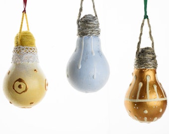Baubles made with light bulbs
