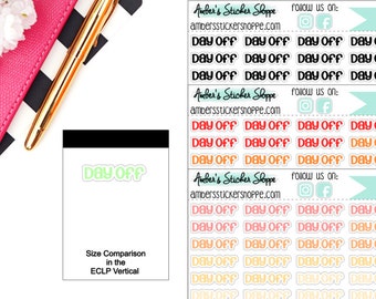 Bright or Pastel or Black Day Off Headers Labels Planner Stickers