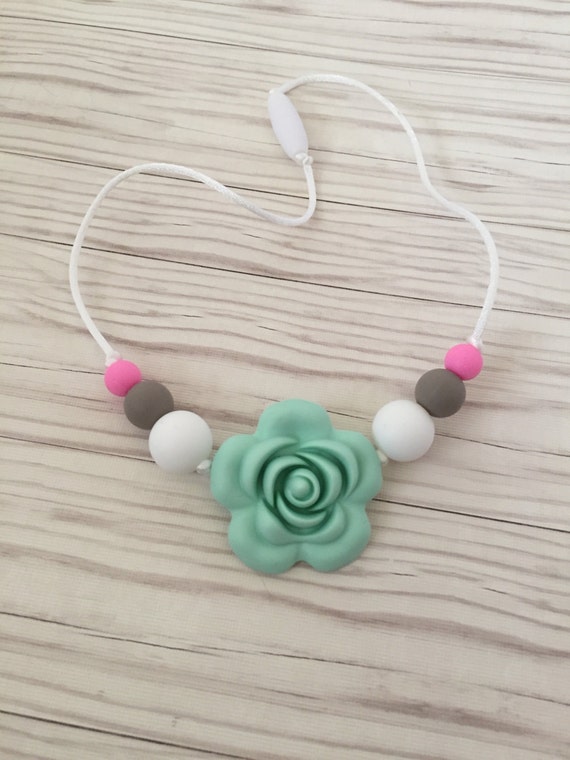Items similar to Girls Necklace Roses Non toxic kids jewelry Chewable